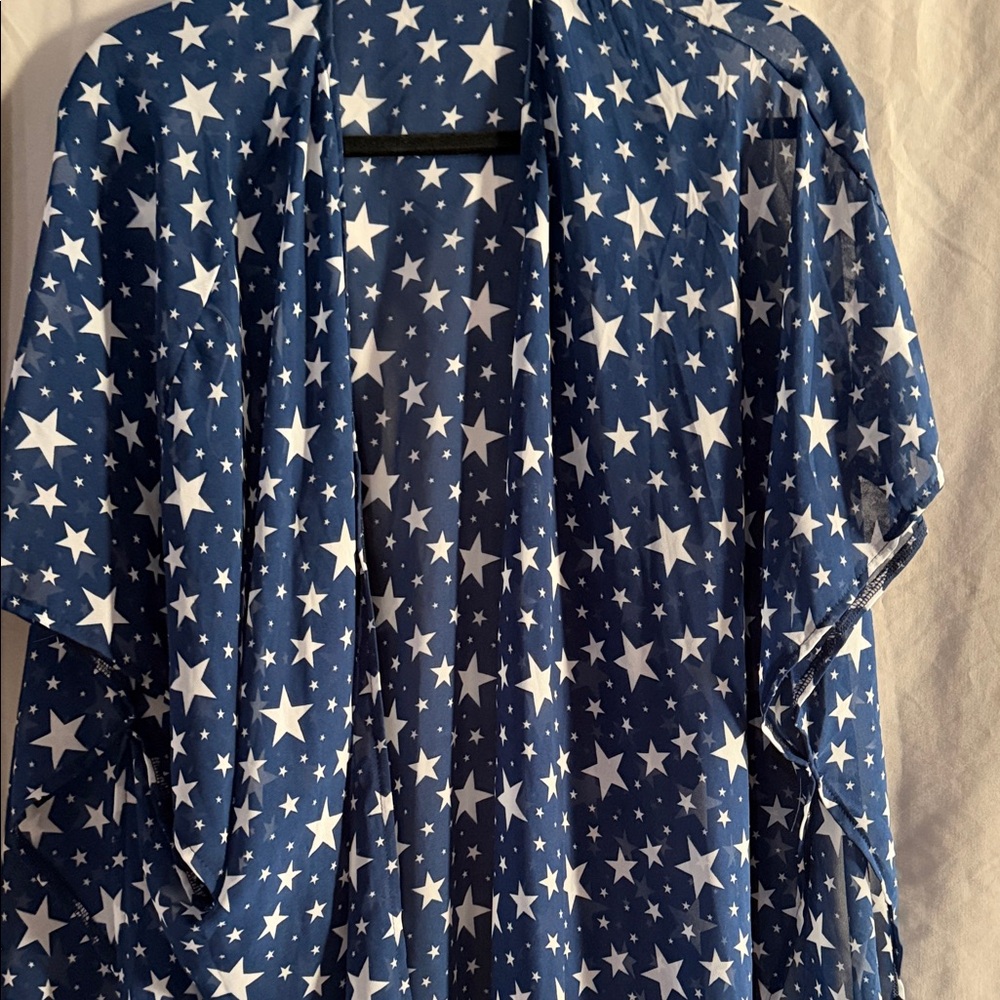 Blue Star Pattern Kimono